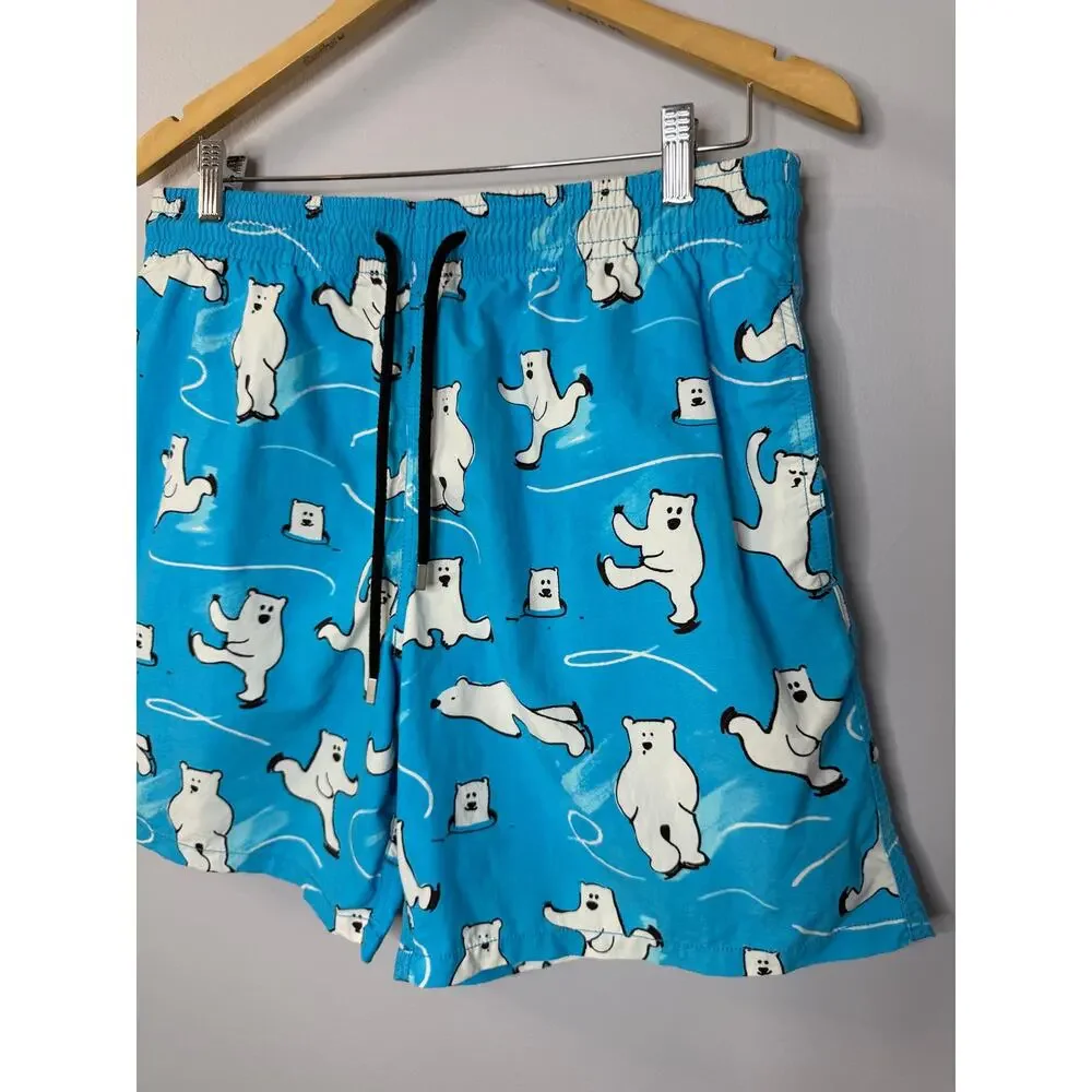 Vilebrequin Men's Moorea Bears on Ice Swim Trunk Blue Men's XL